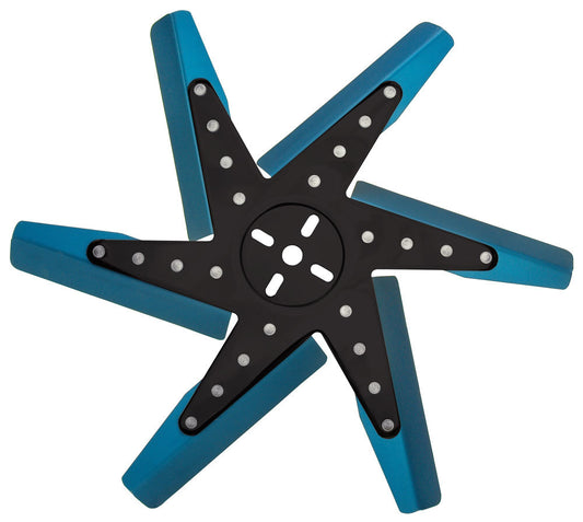 Derale  17in Aluminum Flex Fan Blue Blade/Black Hub 19917