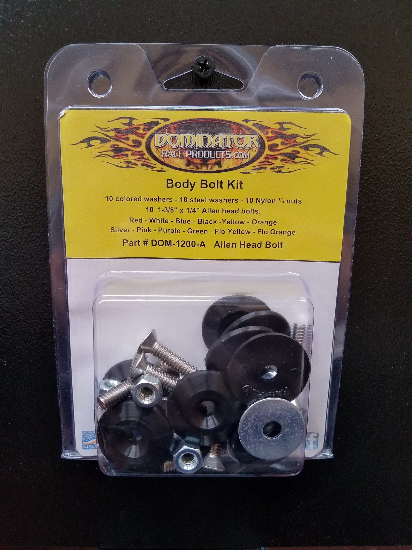Dominator Race Products   Body Bolt Kit Black Allen Head  DOM1200-A-BK