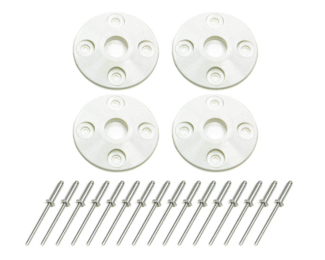 Dominator Race Products  Scuff Plate Plastic 4pk White 1202-WH