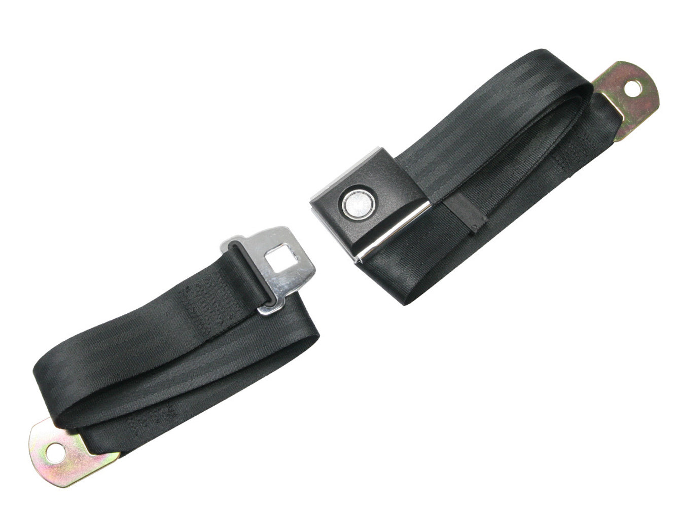Drake Automotive Group 67-73 Mustang Seat Belts 2 Point Push Button MPN DRASB-BK-PBSB For Ford Mustang 1967-73