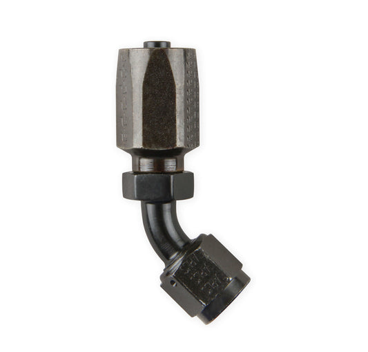 Earls 6an 45-Deg Steel Hose End - Black Chromate MPN EAR154606ERL