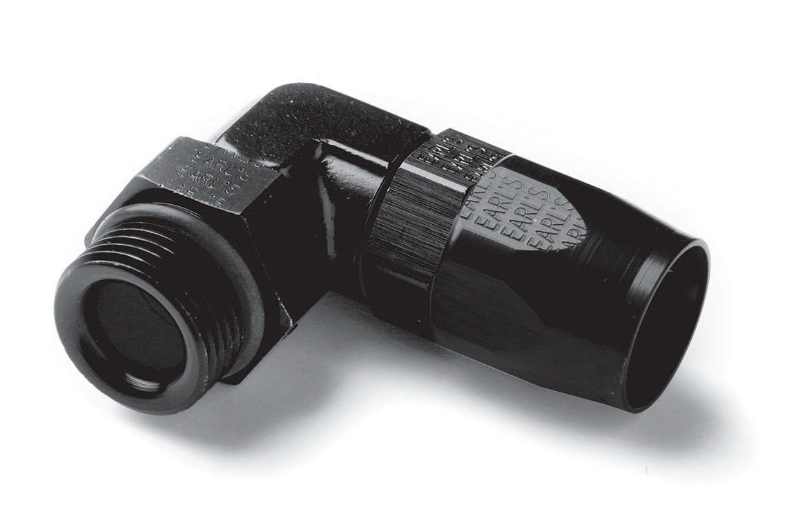 Earls  90 Deg #10 to #10 Swivel Fitting Black AT849010ERL