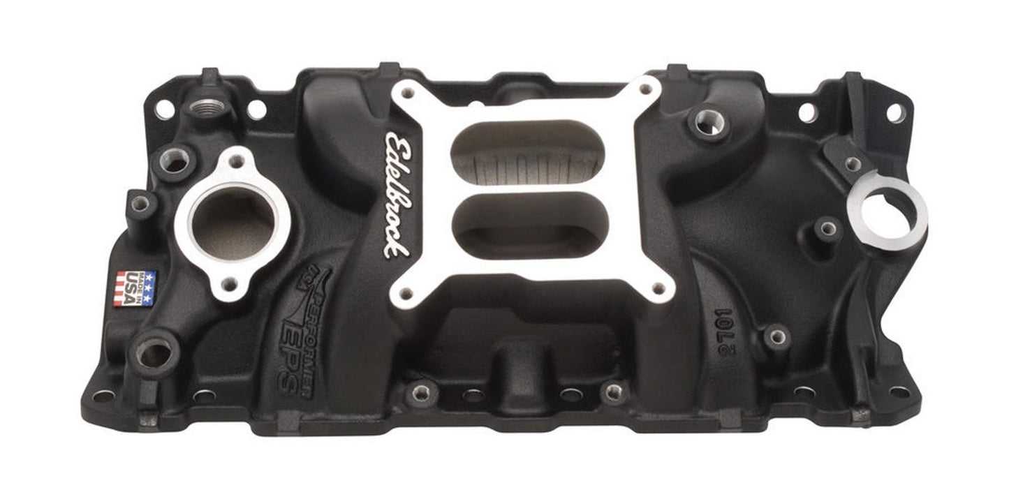 Edelbrock SBC Performer EPS Manifold - Black MPN EDE27013 For Chevy