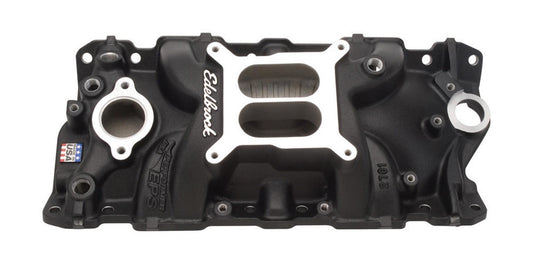 Edelbrock SBC Performer EPS Manifold - Black MPN EDE27013 For Chevy