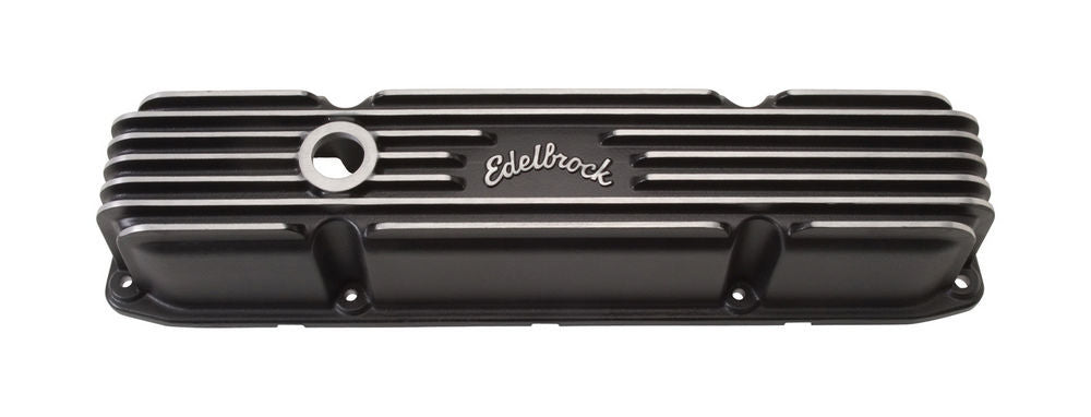 Edelbrock BBM Classic Finned V/C's - Black MPN EDE41923 For Mopar B / RB-Series