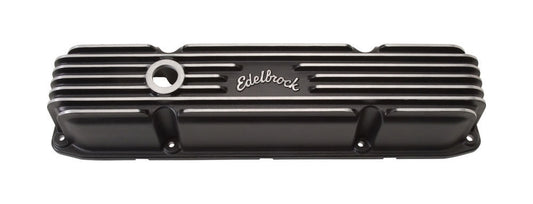 Edelbrock BBM Classic Finned V/C's - Black MPN EDE41923 For Mopar B / RB-Series