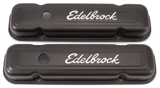 Edelbrock Valve Cover Kit Pontiac V8 Signature Series Blk MPN EDE4453 For Pontiac