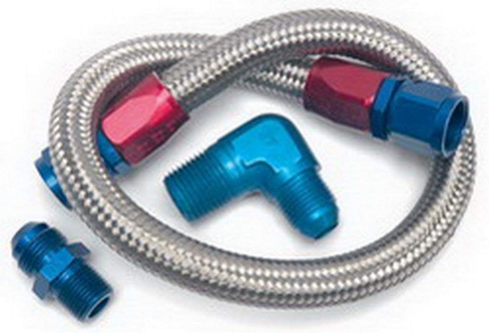 Edelbrock 22in Braided Fuel Line Kit MPN EDE8122