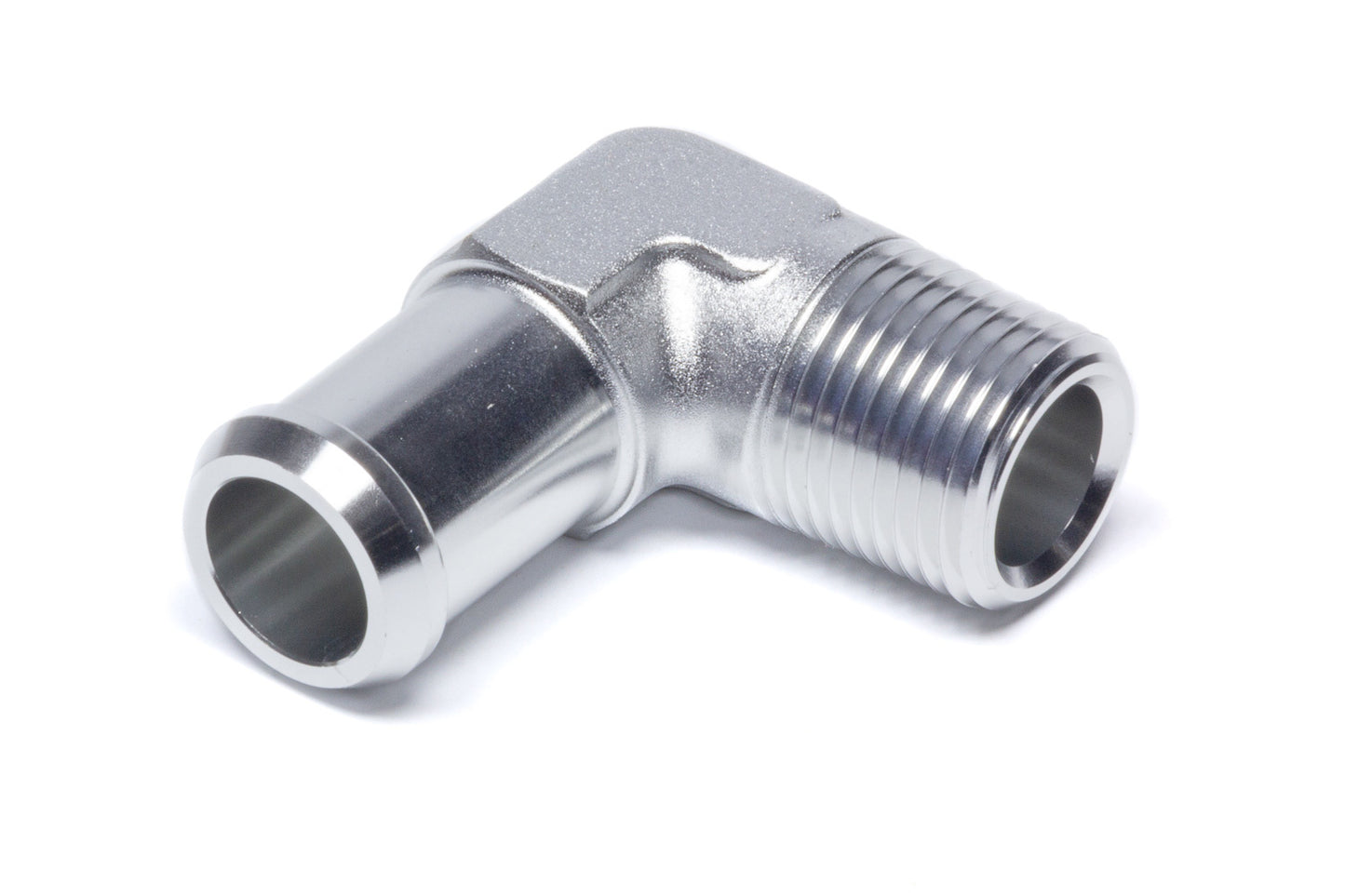 Edelbrock Hose End 90-deg 1/2npt to 3/4 Barb Clear MPN EDE8166