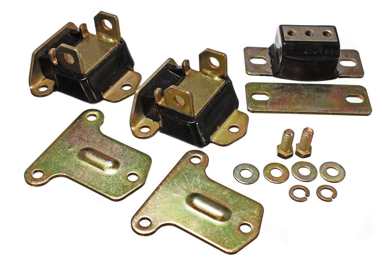 Energy Suspension Chevy V8 Motor/Trans Mnt Kit Zinc Finish Black MPN ENE3-1122G For Chevy