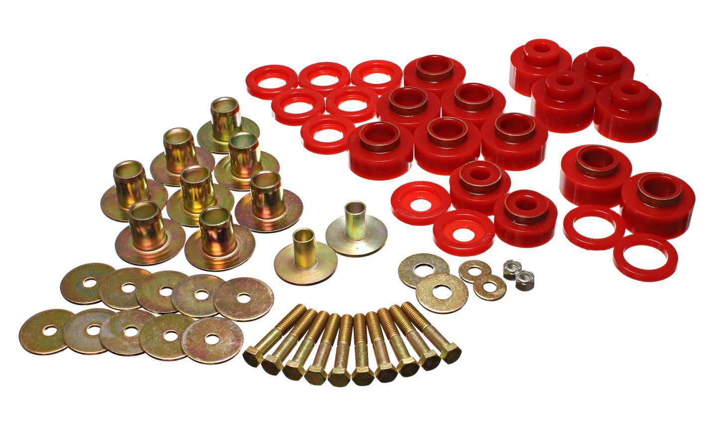 Energy Suspension Body Mount Set With Hard ware MPN ENE3-4170R For GM A-Body 1968-72