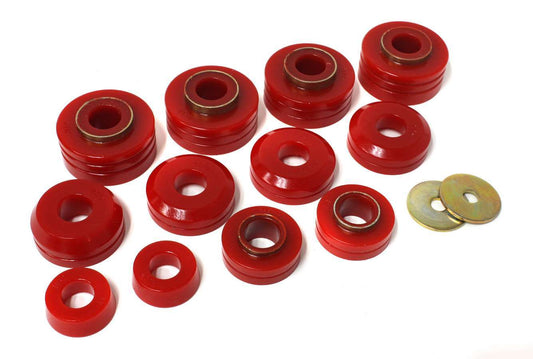 Energy Suspension Ford Body Mounts - Red MPN ENE4-4104R For Ford Fullsize Truck 1965-79