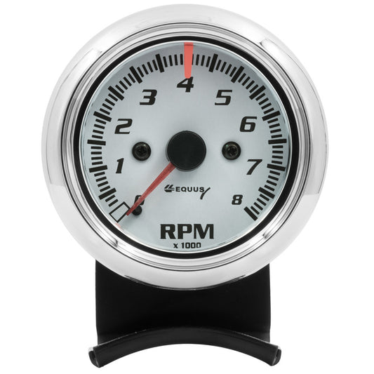 Equus 2-1/2 Dia Tachometer 8000 RPM White Dial MPN EQUE5076