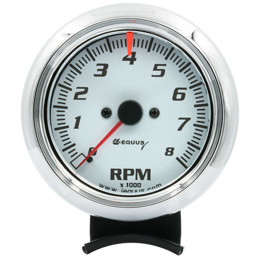 Equus   3-3/8 Dia Tachometer 8000 RPM White Dial  EQUE5078