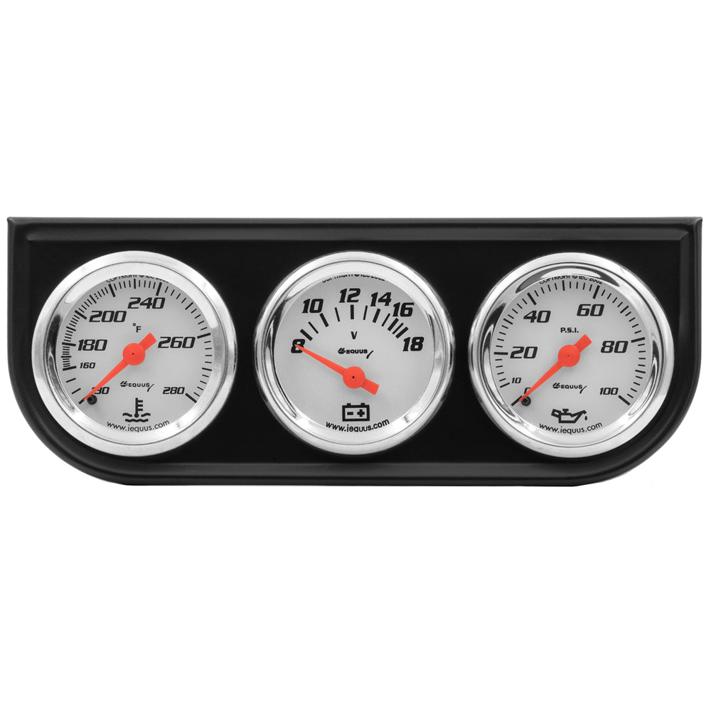 Equus 1-1/2 Dia Triple Gauge Set w/Black Panel MPN EQUE5100