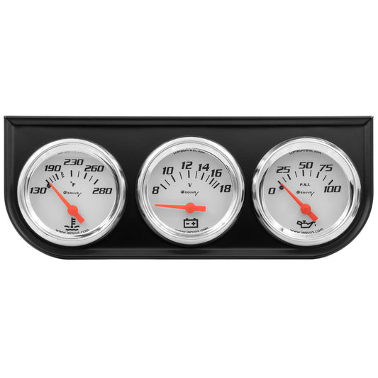 Equus   2.0 Dia Triple Gauge Set w/Black Panel  EQUE5200