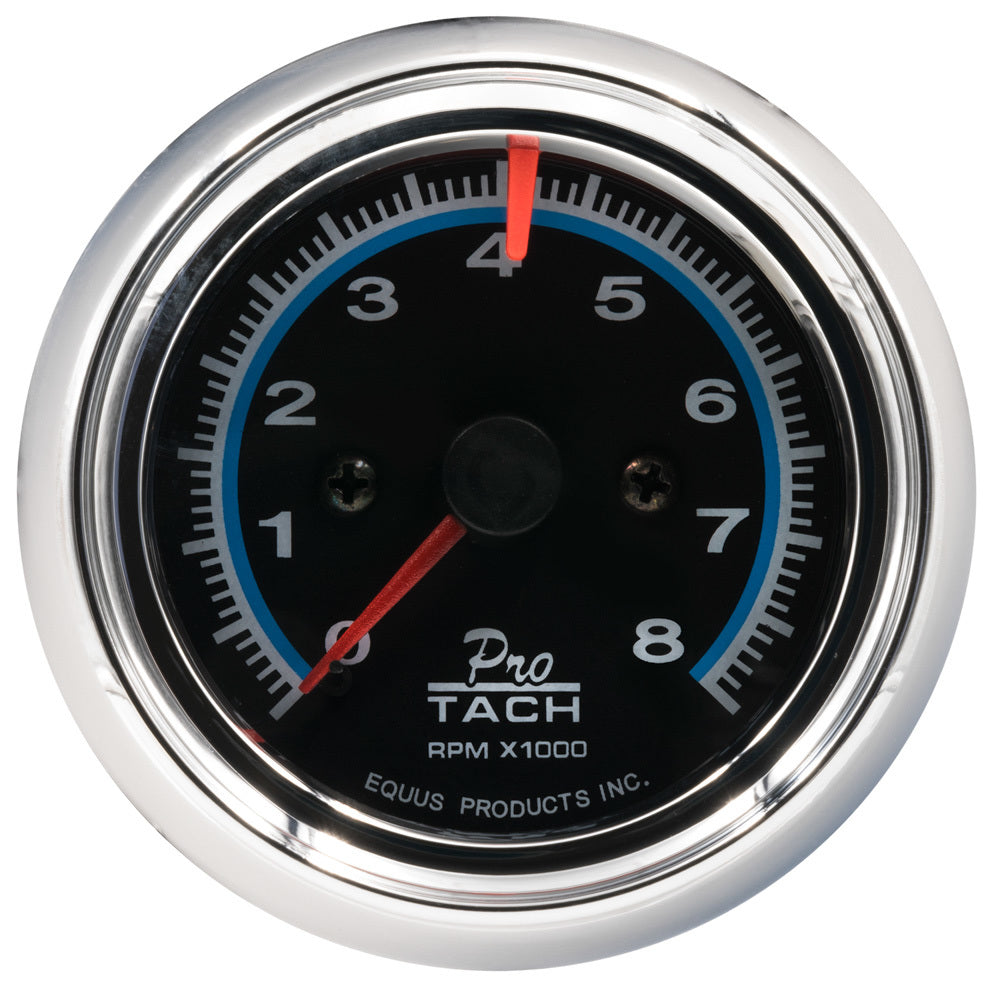 Equus  2-1/2 Dia Tachometer 8000 RPM Black Dial E6076