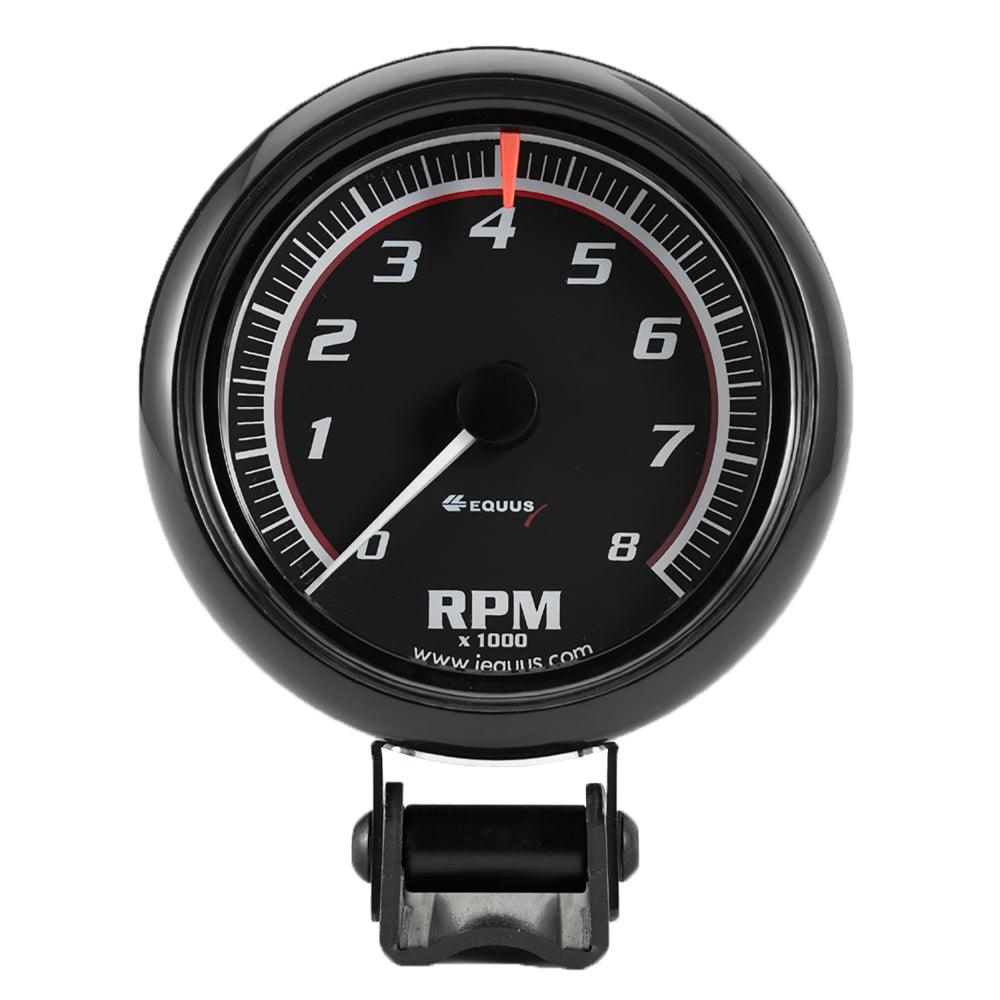 Equus  2-1/2 Dia Tachometer 8000 RPM Black Dial E6086