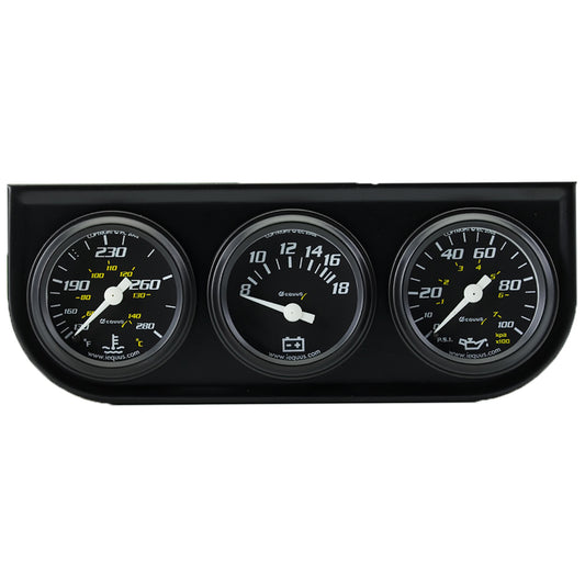 Equus 1-1/2 Dia Triple Gauge Set w/Black Panel MPN EQUE6100