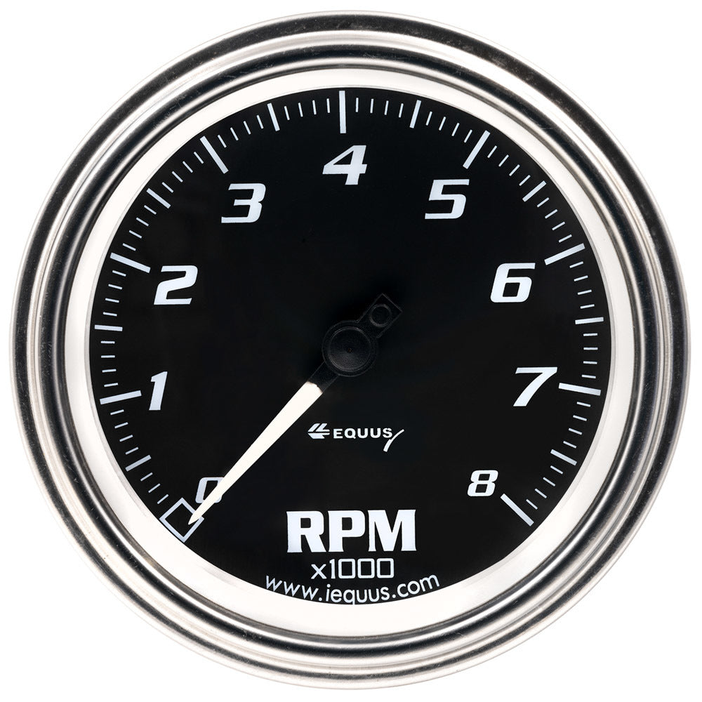 Equus  3-3/8 Dia Tachometer 8000 RPM Chrome E7068