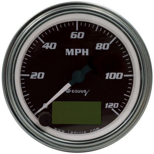 Equus  3-3/8 Dia Speedometer 0-120 MPH Chrome Elec E7074