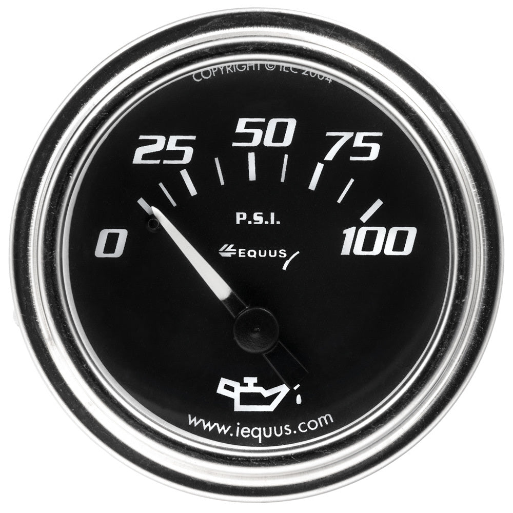 Equus  2.0 Dia Oil Pressure Gauge Chrome  0-100psi E7234