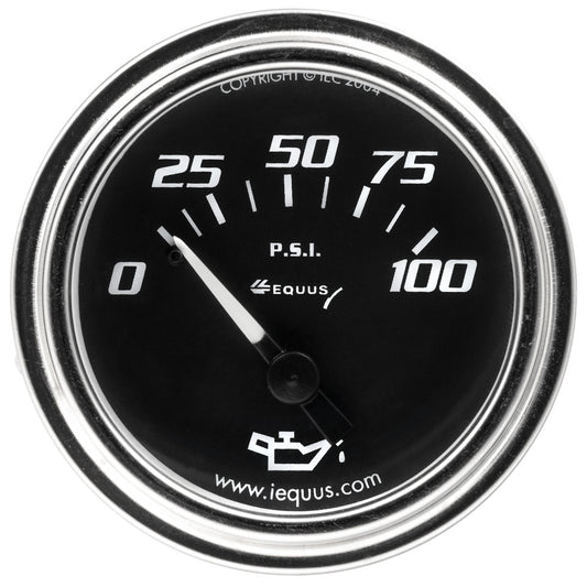 Equus  2.0 Dia Oil Pressure Gauge Chrome  0-100psi E7234