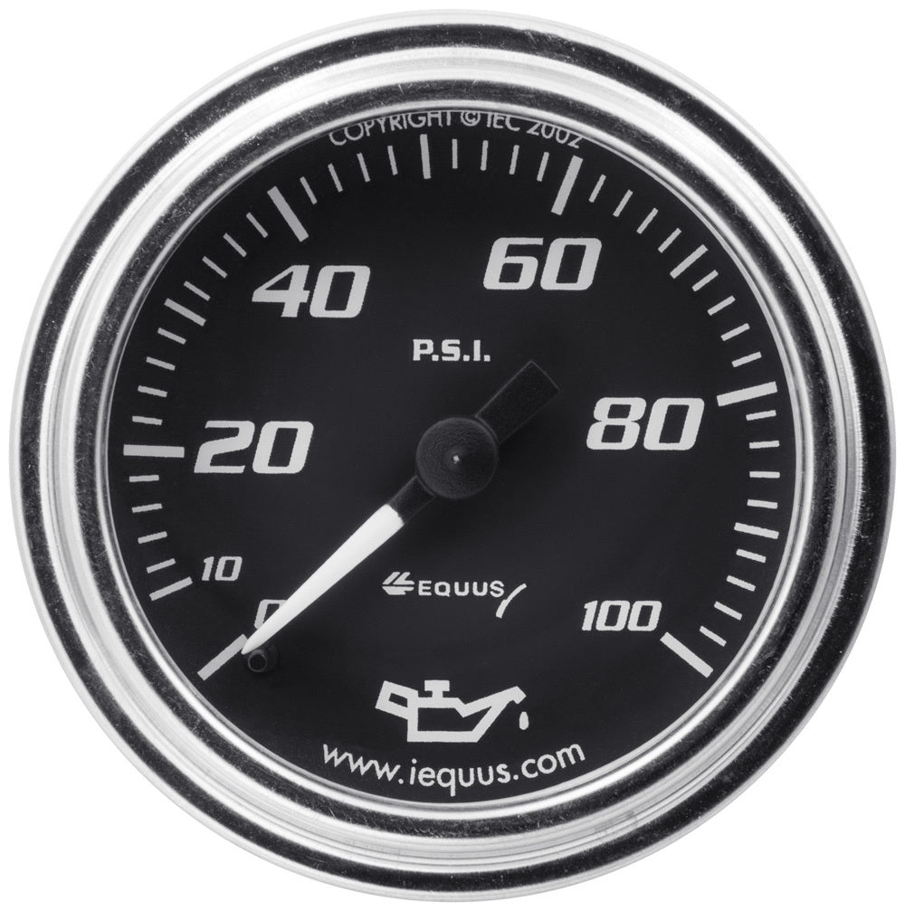 Equus   2.0 Dia Oil Pressure Gauge Chrome  0-100psi  EQUE7244