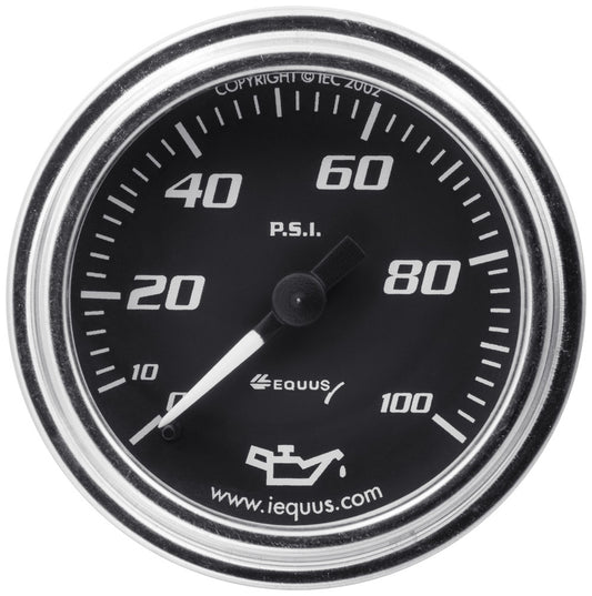 Equus   2.0 Dia Oil Pressure Gauge Chrome  0-100psi  EQUE7244