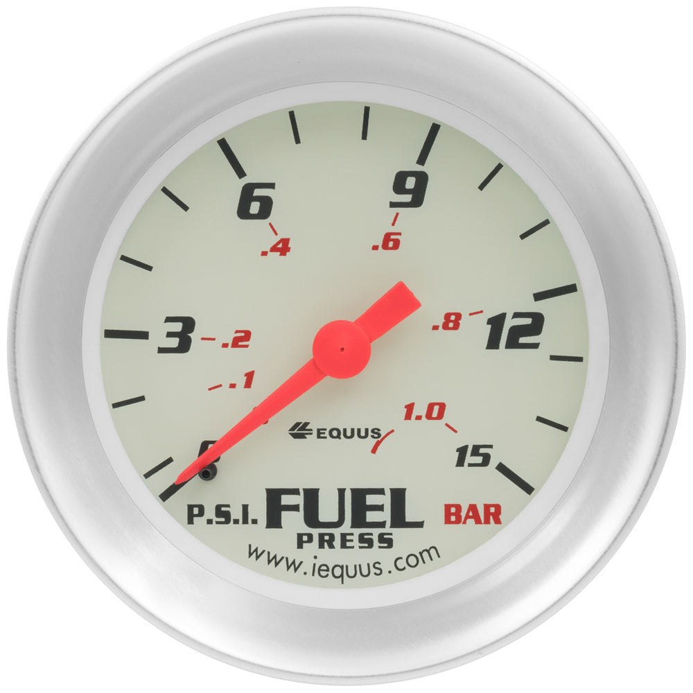 Equus 2-5/8 Dia Fuel Pressure Gauge 0-15 Psi MPN EQUE8434