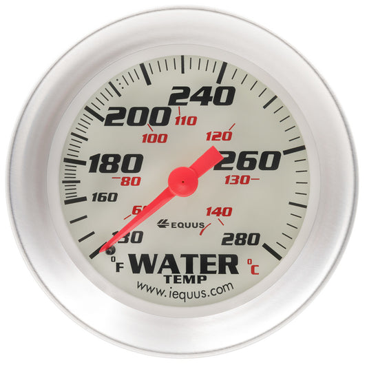 Equus 2-5/8 Dia Water Temp Gauge Silver 130-280 MPN EQUE8442