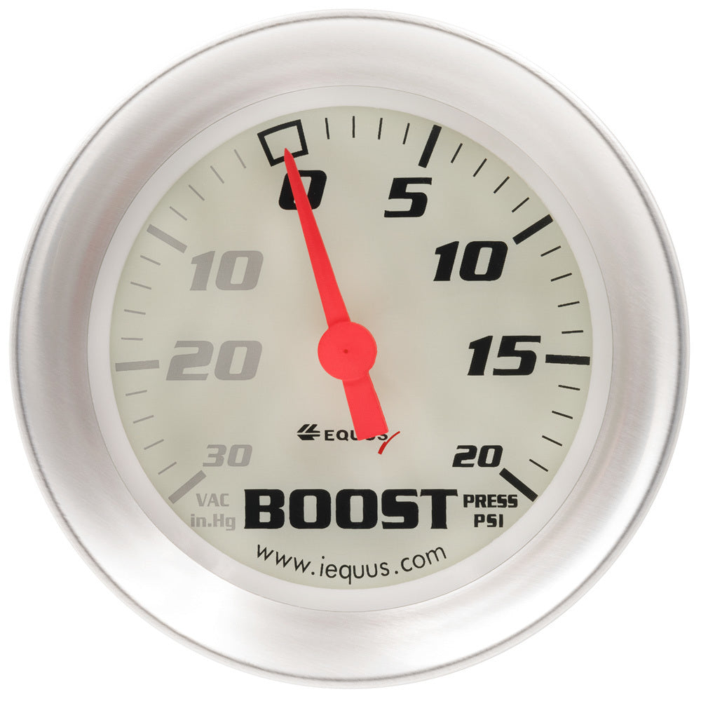 Equus 2-5/8 Dia Vacuum/Boost Gauge Silver 30 HG/20 PS MPN EQUE8457
