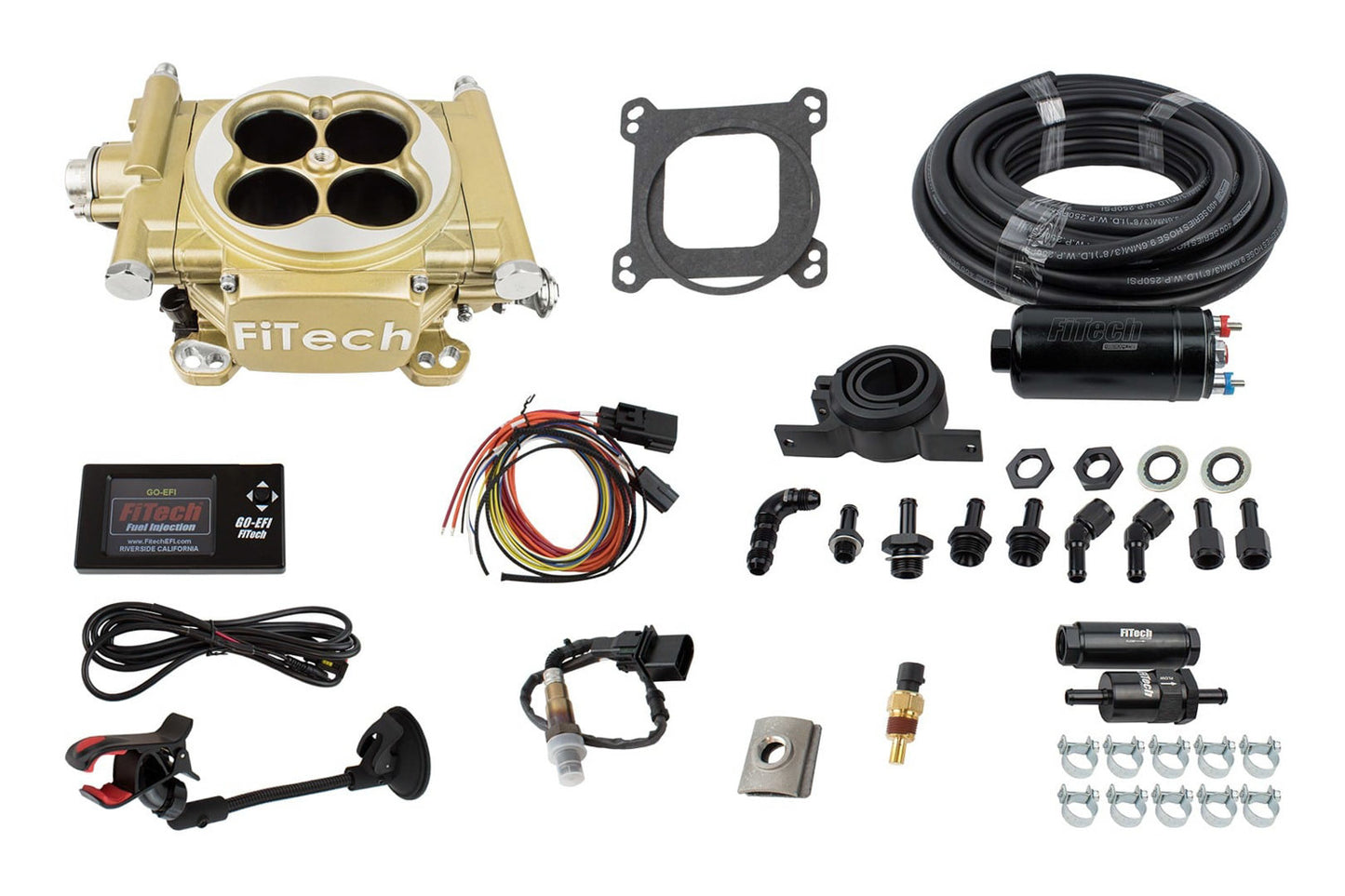 Fitech Fuel Injection 600 HP E/S EFI System Classic Gold MPN FIT31005 For Universal use