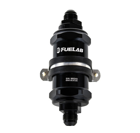 Fuelab Fuel Systems  Fuel Filter In-Line 3in 10 Micron 6AN Chk Valve 84801-1