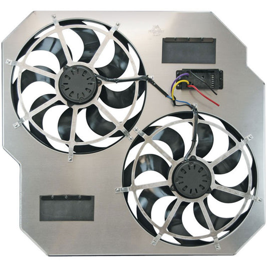 Flex-A-Lite Fan Electric 15in DualSh rouded Puller Controls MPN FLE104641 For Dodge Fullsize Truck RAM Cummins 2003-09