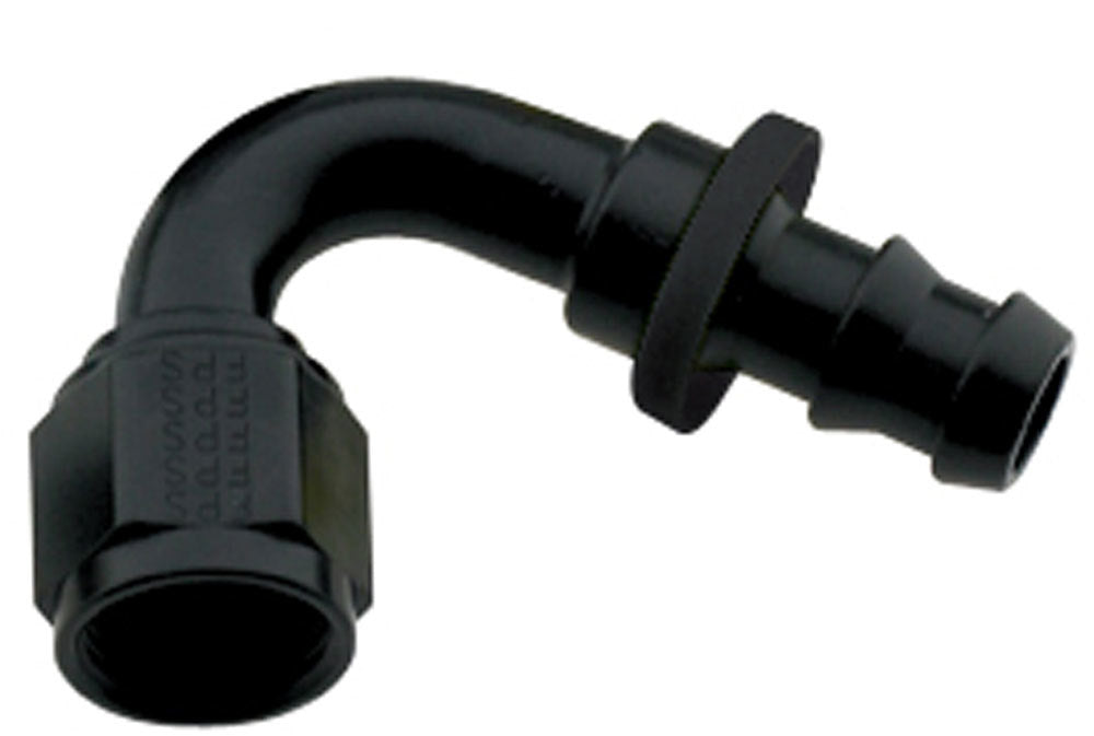 Fragola  Hose Fitting #6 120 Deg Push Lock Black 212006-BL