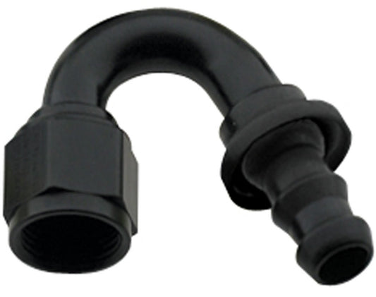 Fragola  Hose Fitting #6 150 Deg Push Lock Black 215006-BL