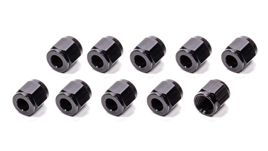 Fragola  #6 Aluminum Tube  Nuts (10pk) Black 481806-BL-10