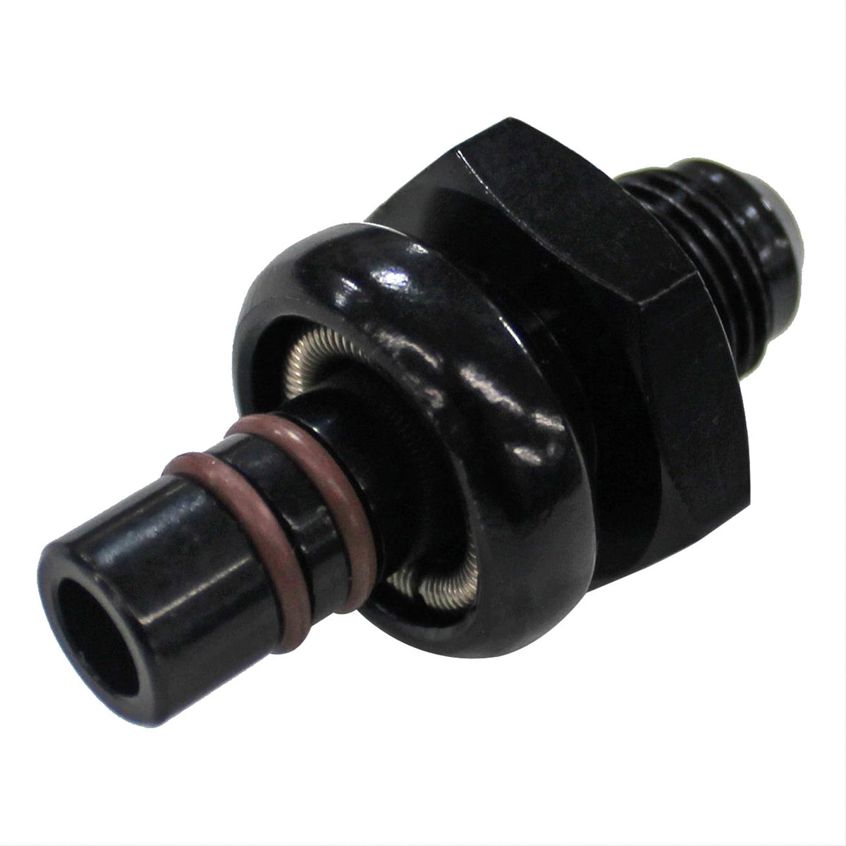 Fragola  6an to Ford EFI .435 Shank Fitting Black 491986-BL