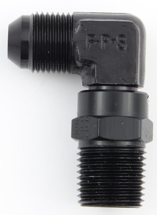 Fragola  #8 x 1/2 MPT 90 Deg Swivel Adapter Black 499188-BL