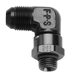 Fragola  #6 x 9/16-18 90 Deg Swivel Adapter Black 499206-BL