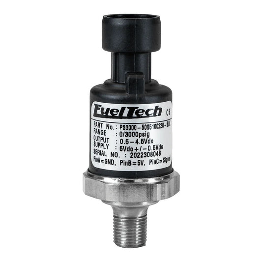 Fueltech Usa 0-3000 PSI Pressure Sensor (Black Series) MPN FTH5005100220-BLK