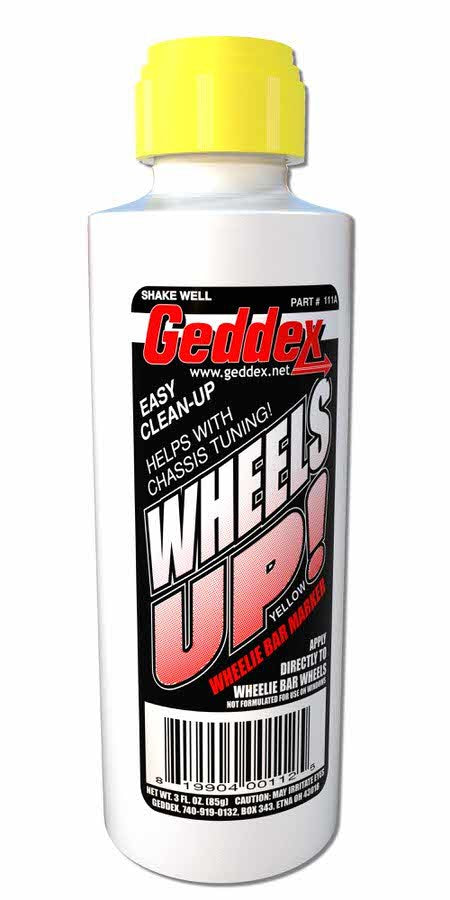 Geddex  Wheels Up Wheelie Bar Marker Yellow 3oz Bottle 111A