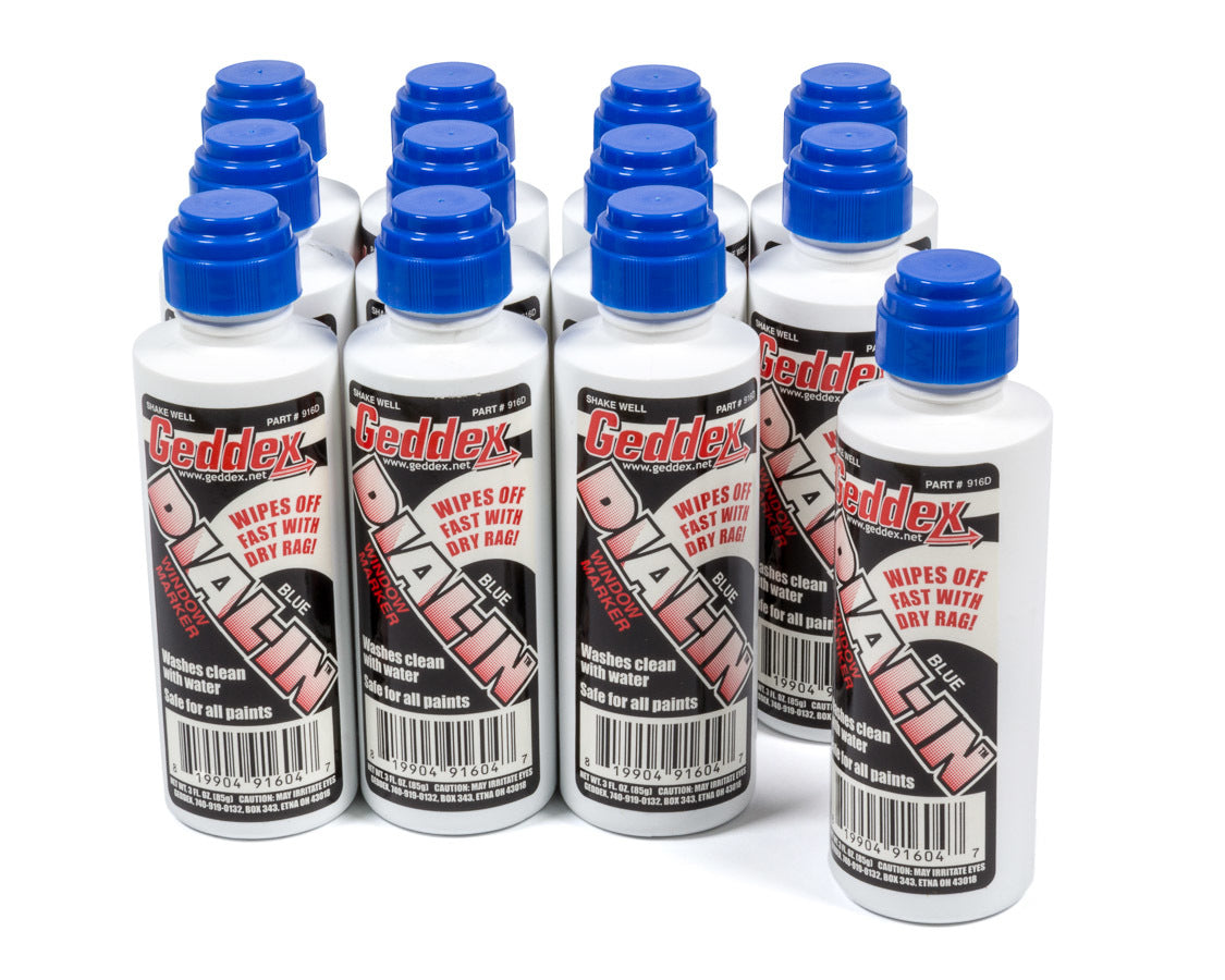 Geddex Dial-In Window Marker Blue Case 12x3oz Bottle MPN GDX916D12