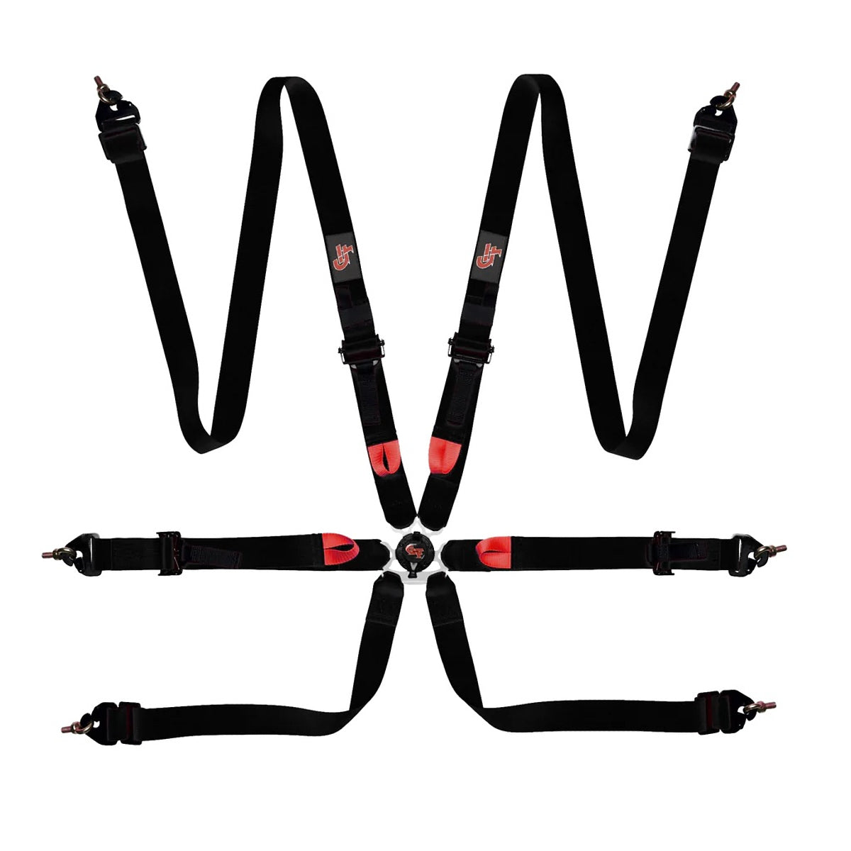 G-Force Harness 6-pt Black 2in Indivd. Shlder P/U Lap MPN GFR7624BK