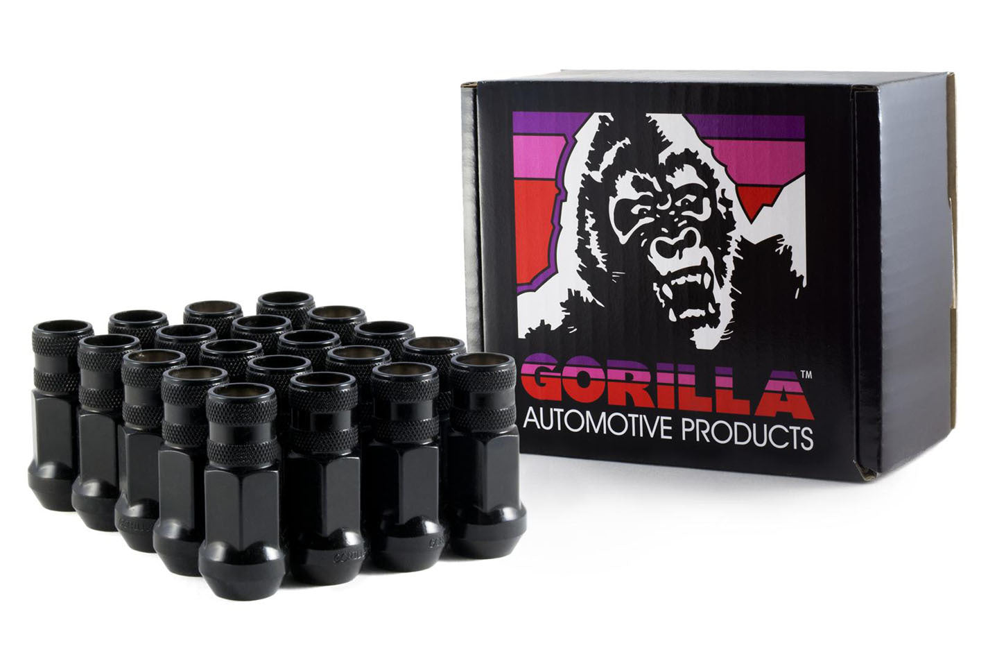 Gorilla  20 Lugnuts 12mm x 1.50 Black Chrome Open End 45038BC-20
