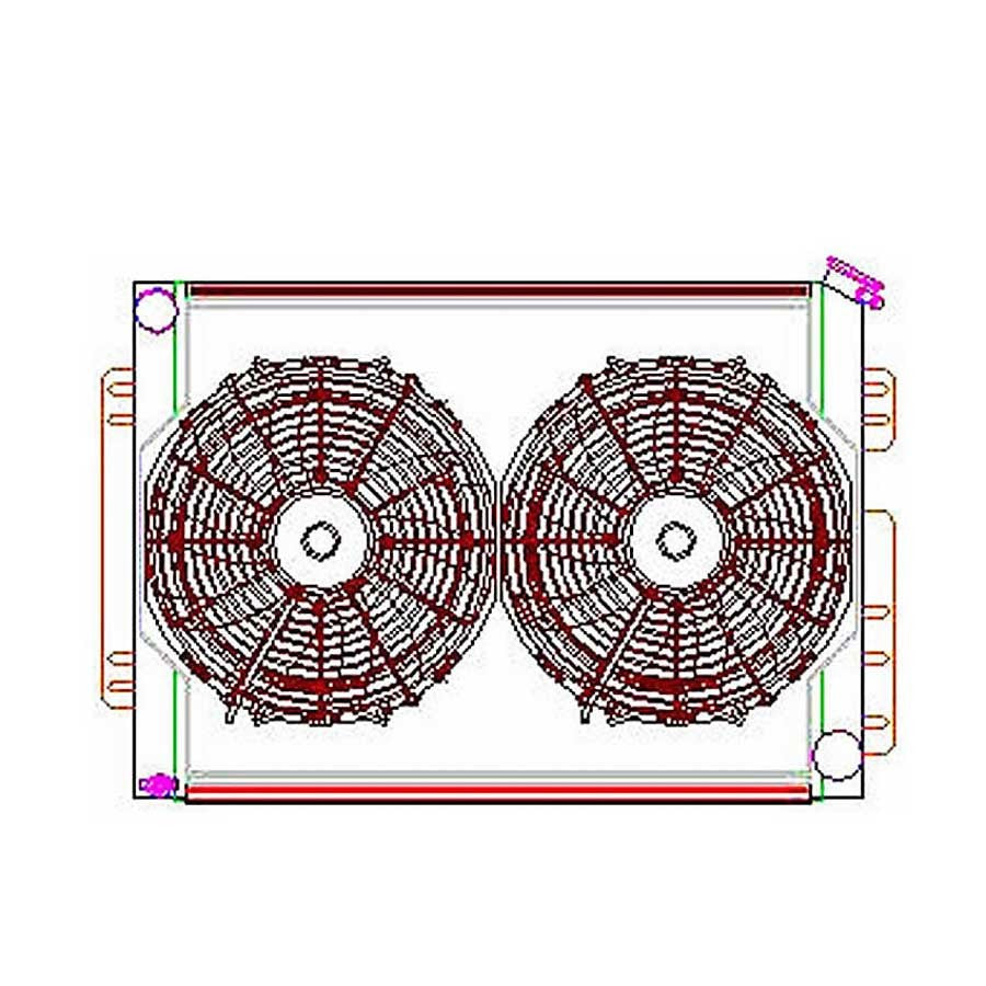 Griffin Radiator Combo Unit GM A & F Body w/o Trans Clr MPN GRICU00009 For GM A-Body, F-Body 1964-69