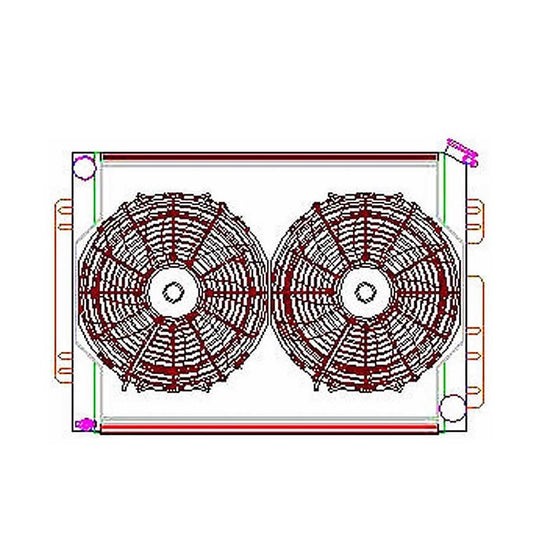 Griffin Radiator Combo Unit GM A & F Body w/o Trans Clr MPN GRICU00009 For GM A-Body, F-Body 1964-69