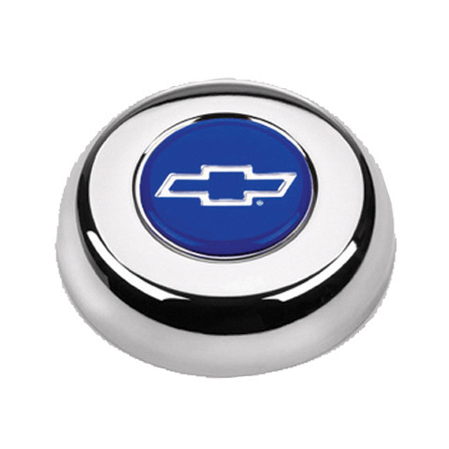 Grant  Chrome Horn Button Chevy Bowtie Blue/Silver 5630