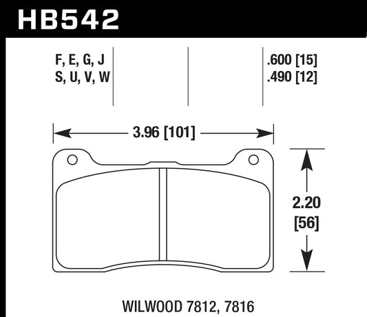 Hawk Brake  Brake Pad DT-50 7812 / 7816 HB542V.490